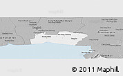 Gray Panoramic Map of Samut Prakan