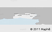Gray Panoramic Map of Samut Prakan, single color outside
