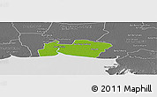 Physical Panoramic Map of Samut Prakan, desaturated