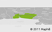Physical Panoramic Map of Samut Prakan, lighten, desaturated