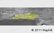 Satellite Panoramic Map of Samut Prakan, desaturated