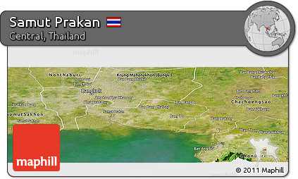 Satellite Panoramic Map of Samut Prakan