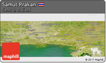 Satellite Panoramic Map of Samut Prakan