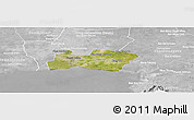 Satellite Panoramic Map of Samut Prakan, lighten, desaturated