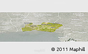 Satellite Panoramic Map of Samut Prakan, lighten, semi-desaturated