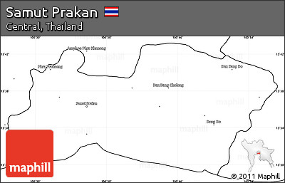 Blank Simple Map of Samut Prakan