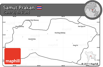 Blank Simple Map of Samut Prakan