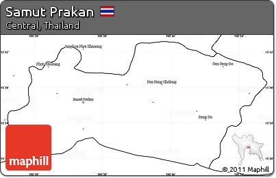Blank Simple Map of Samut Prakan