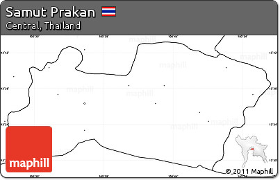 Blank Simple Map of Samut Prakan, no labels