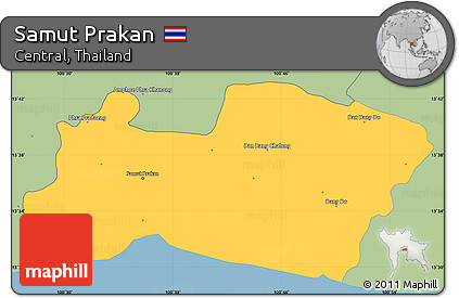 Savanna Style Simple Map of Samut Prakan