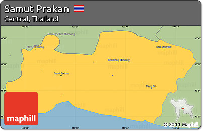 Savanna Style Simple Map of Samut Prakan