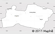 Silver Style Simple Map of Samut Prakan, cropped outside