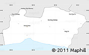 Silver Style Simple Map of Samut Prakan