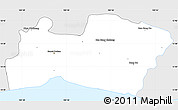 Silver Style Simple Map of Samut Prakan, single color outside