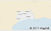 Classic Style 3D Map of Samut Sakhon, single color outside