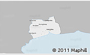 Gray 3D Map of Samut Sakhon, single color outside