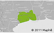 Physical 3D Map of Samut Sakhon, lighten, desaturated