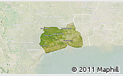 Satellite 3D Map of Samut Sakhon, lighten