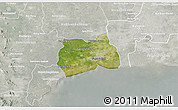 Satellite 3D Map of Samut Sakhon, lighten, semi-desaturated