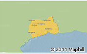 Savanna Style 3D Map of Samut Sakhon, single color outside