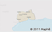 Shaded Relief 3D Map of Samut Sakhon, single color outside