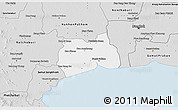Silver Style 3D Map of Samut Sakhon