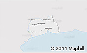 Silver Style 3D Map of Samut Sakhon, single color outside