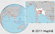 Gray Location Map of Samut Sakhon, highlighted parent region