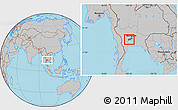 Gray Location Map of Samut Sakhon