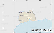 Shaded Relief Map of Samut Sakhon, single color outside