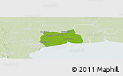 Physical Panoramic Map of Samut Sakhon, lighten