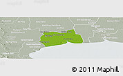 Physical Panoramic Map of Samut Sakhon, lighten, semi-desaturated