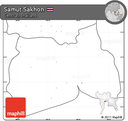 Blank Simple Map of Samut Sakhon, no labels