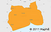 Political Simple Map of Samut Sakhon, single color outside, borders and labels