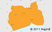 Political Simple Map of Samut Sakhon, single color outside