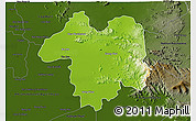 Physical 3D Map of Sara Buri, darken