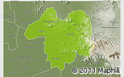 Physical 3D Map of Sara Buri, semi-desaturated
