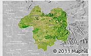 Satellite 3D Map of Sara Buri, lighten, desaturated