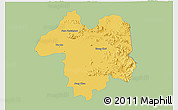 Savanna Style 3D Map of Sara Buri, single color outside