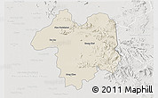 Shaded Relief 3D Map of Sara Buri, lighten, semi-desaturated