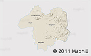 Shaded Relief 3D Map of Sara Buri, single color outside
