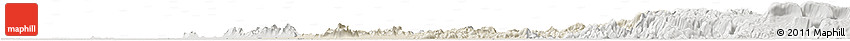 Shaded Relief Horizon Map of Sara Buri, lighten, semi-desaturated