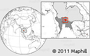 Blank Location Map of Sara Buri, highlighted country, highlighted parent region