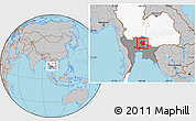 Gray Location Map of Sara Buri, highlighted country, highlighted parent region