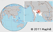 Gray Location Map of Sara Buri, highlighted parent region