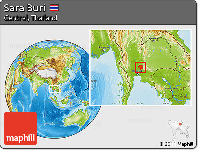 Physical Location Map of Sara Buri