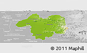 Physical Panoramic Map of Sara Buri, lighten, desaturated
