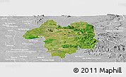 Satellite Panoramic Map of Sara Buri, lighten, desaturated