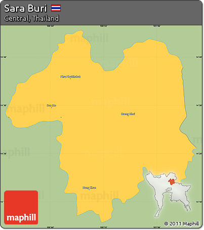 Savanna Style Simple Map of Sara Buri, single color outside