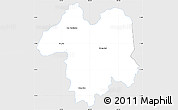 Silver Style Simple Map of Sara Buri, single color outside